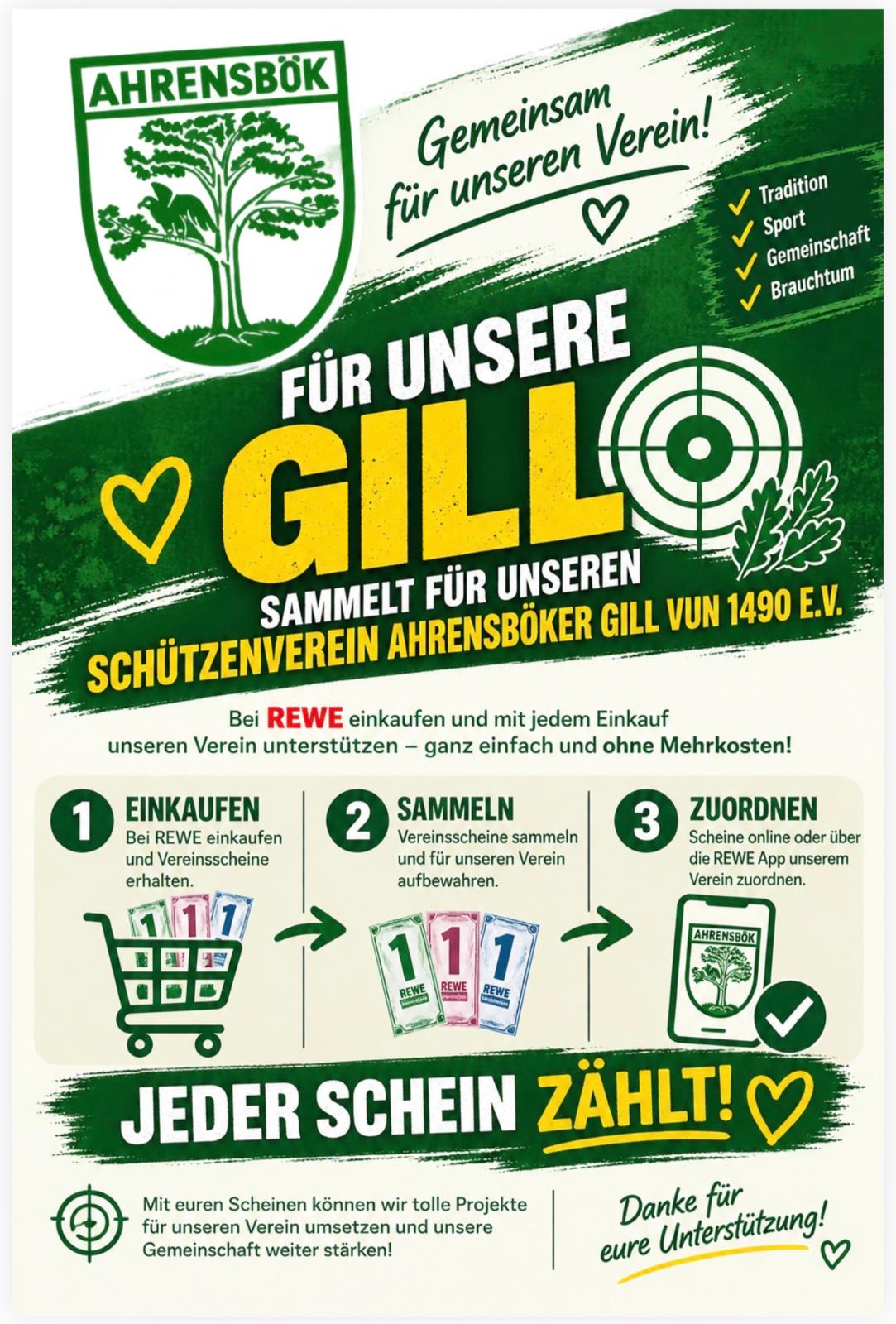 Gemeinsam für unsere Gill: Jetzt bei REWE Scheine sammeln!